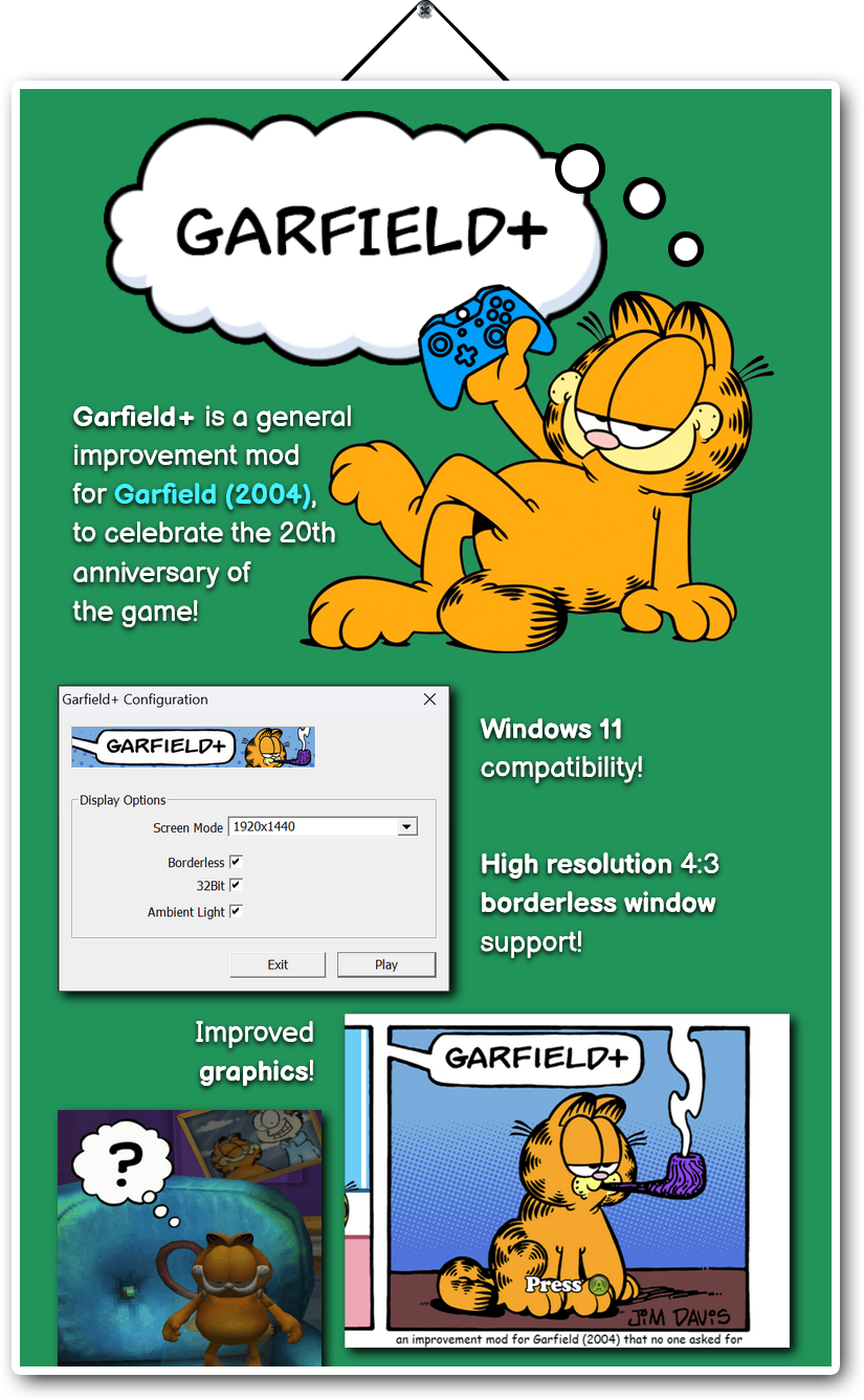 home page of garfield plus